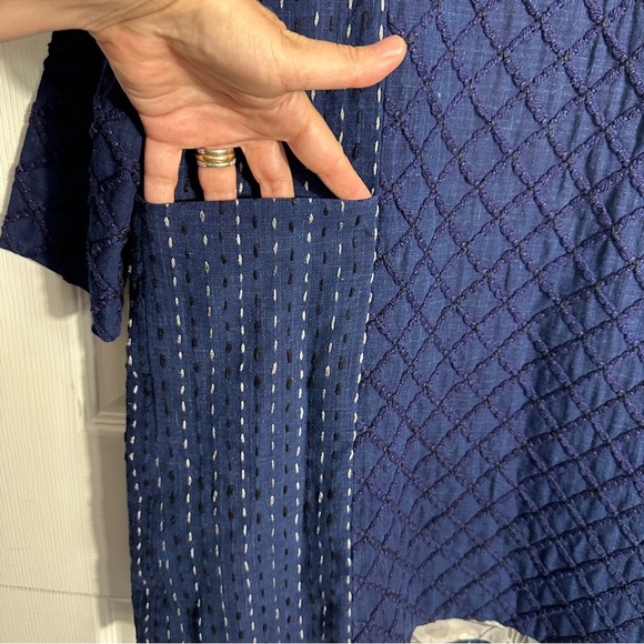 Umber & Ochre reversible dress, size small, blue/floral, luxury brand, long slv. - Picture 4 of 12